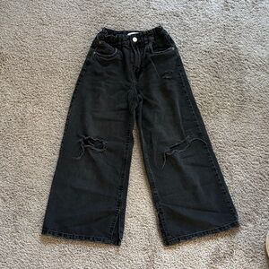 Zara Charcoal Wide-Leg Jeans
